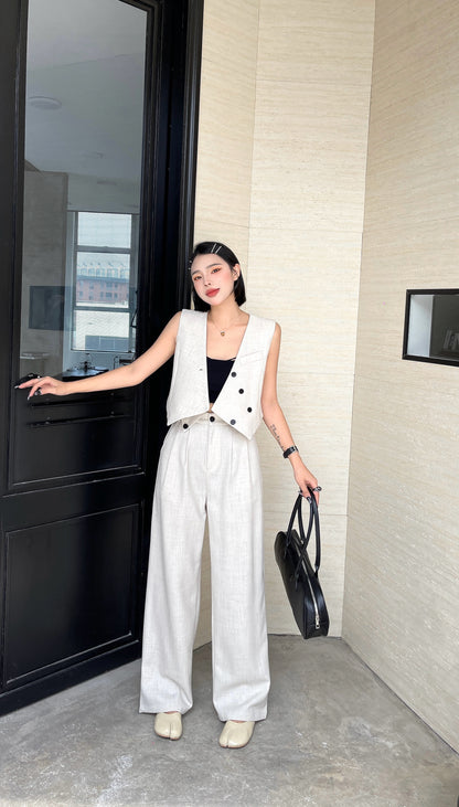 Seally Modern Minimalist Vest Pant Set- Comfort Sleeveless