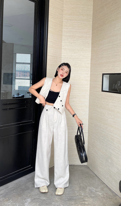 Seally Modern Minimalist Vest Pant Set- Comfort Sleeveless
