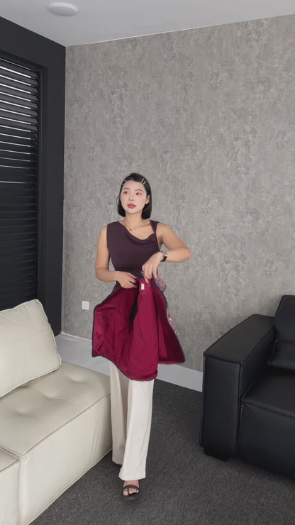 Sean Chic Tweed Charm Vest - Burgundy Casual Womenswear